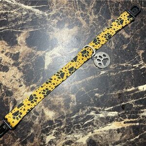 Yellow and Black Leopard Print Bracelet (or Dog Collar)